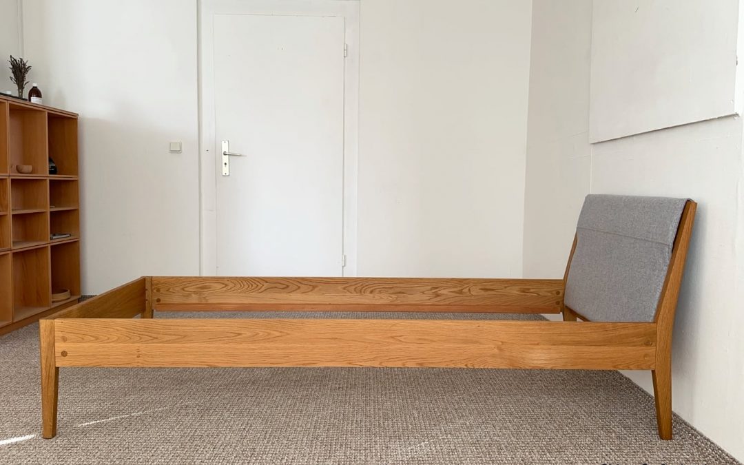 Grüne Erde Almeno Bett 90×200 Eiche